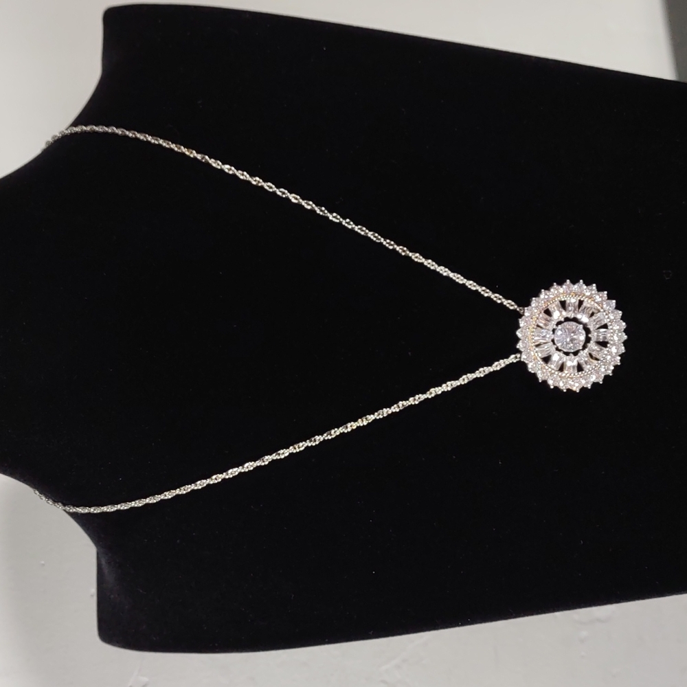 Absolute™ Cubic Zirconia Sterling Silver Convertible Pendant/Pin